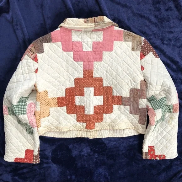 THE LUDLOW SHOP brand new rare 1800s friendship quilt crop coat small medium S/M - Picture 11 of 15